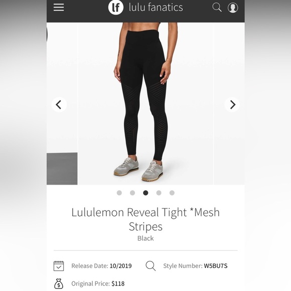 Lululemon Reveal Tight *Mesh Stripes SZ 8 - Picture 10 of 10